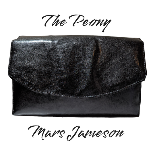 The Peony: Black Faux Leather
