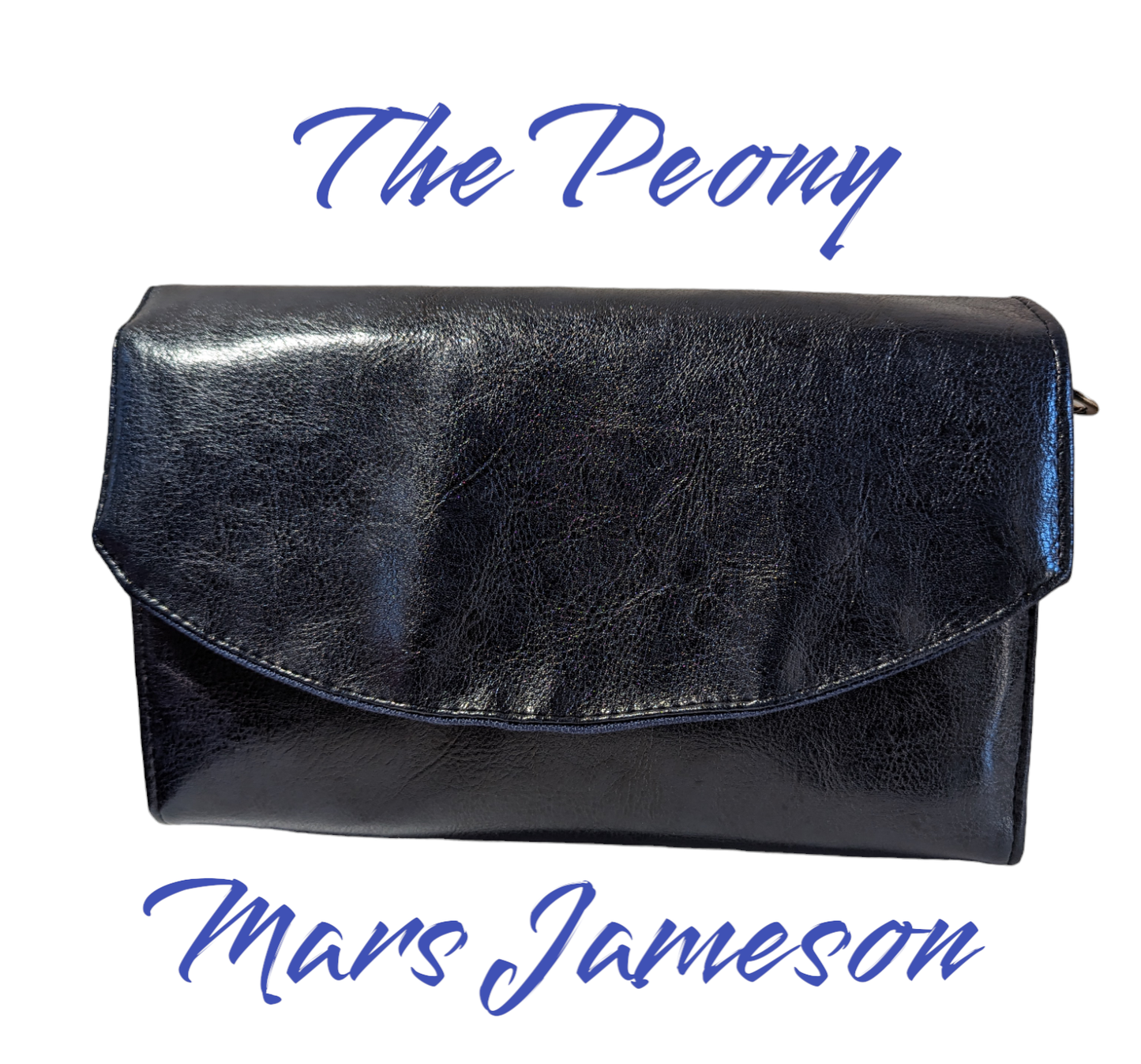 The Peony: Navy Blue Faux Leather